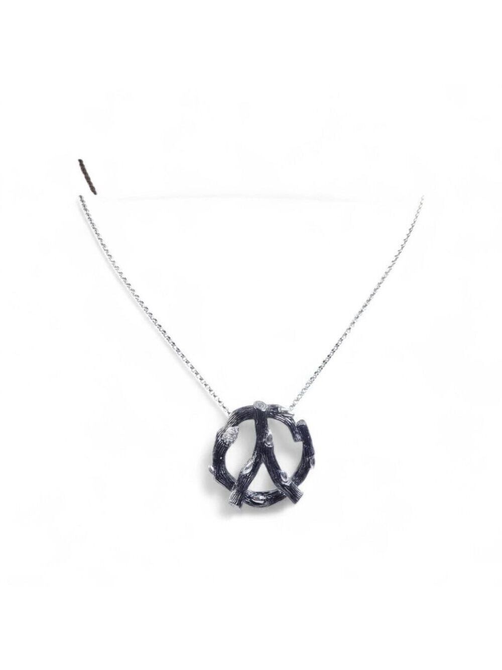 Stephen Dweck Vintage Sterling Silver Diamond Branch Charm Necklace.